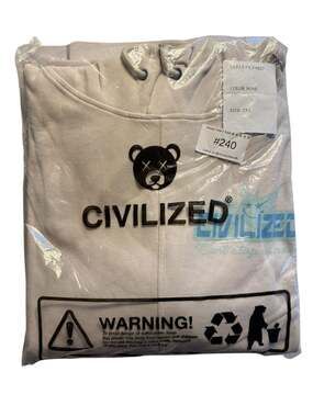 Civilized Life is a Rodeo Graphic Zip-Up Hoodie Bone 2XL